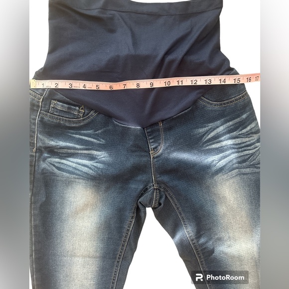 Angel Kiss Maternity Jeans M High Rise Skinny-Stretchy Comfort Panel Belly Band - Picture 3 of 17